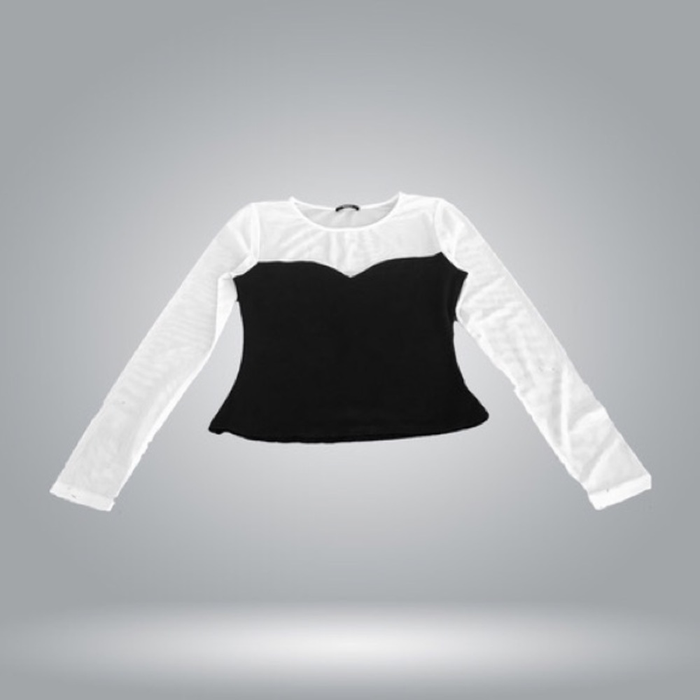 Tesoro Moda long sleeve shirt/black & white